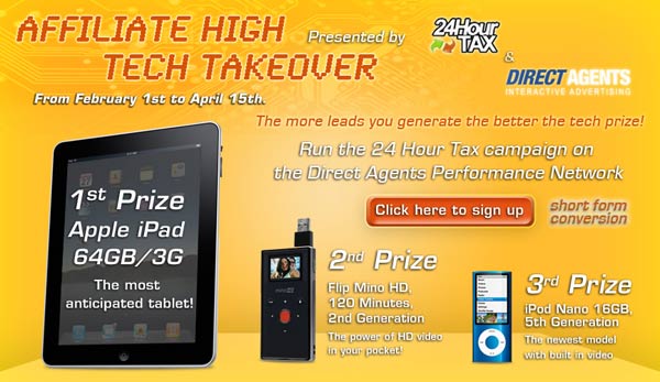 Win an Apple iPad and more - Affiliate High Tech Takeover
